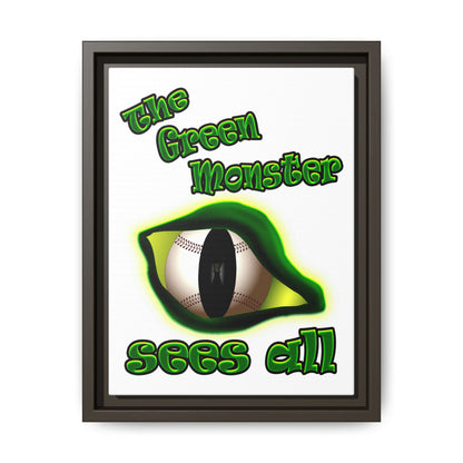 green monster - framed canvas art (white)
