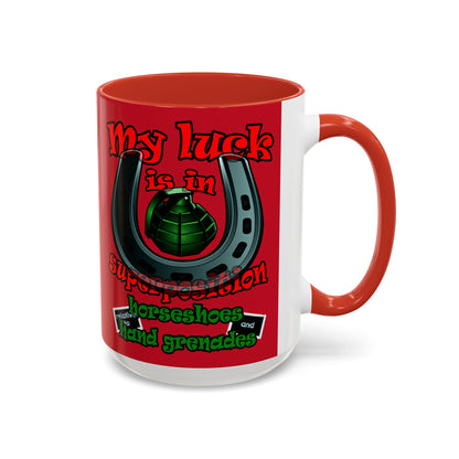my luck - Accent Mug (dark red)