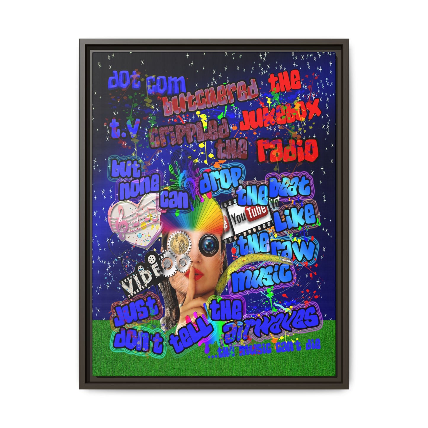 drop the beat - framed canvas art ('snoops' background)