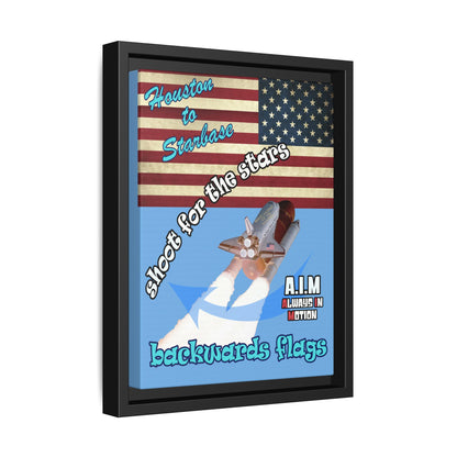 shoot for the stars - framed canvas art (light blue)