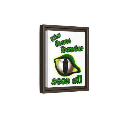 green monster - framed canvas art (white)