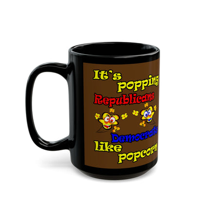 popping like popcorn - Black Mug (brown)