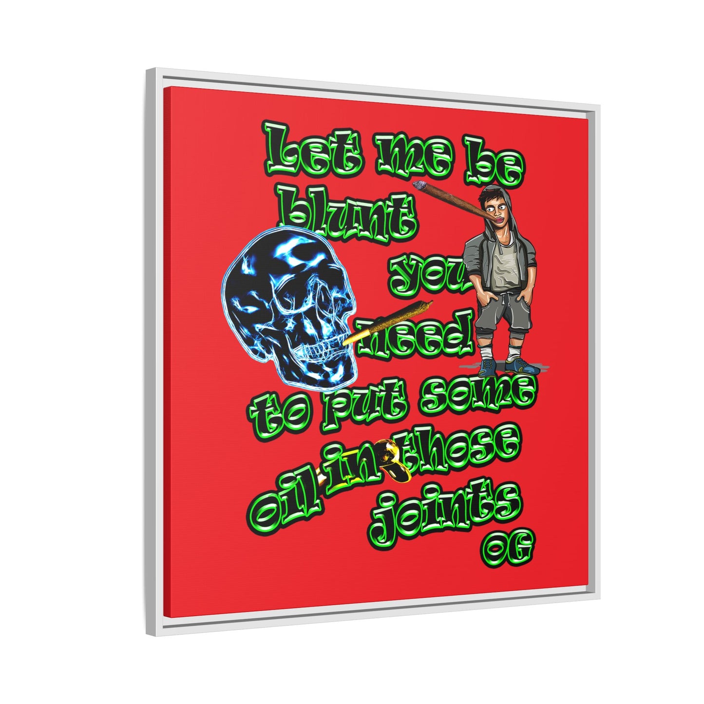 og - framed canvas art (red)