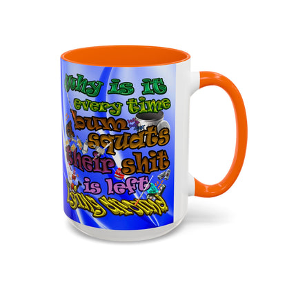 the bum's shit - Accent Mug (blue-white wave)