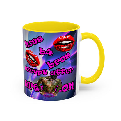 hoes b4 bros - Accent Mug (grey-pink wave)