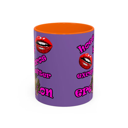 hoes b4 bros - Accent Mug (light purple)