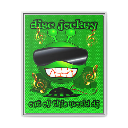 disc jockey - framed canvas art (logo green)