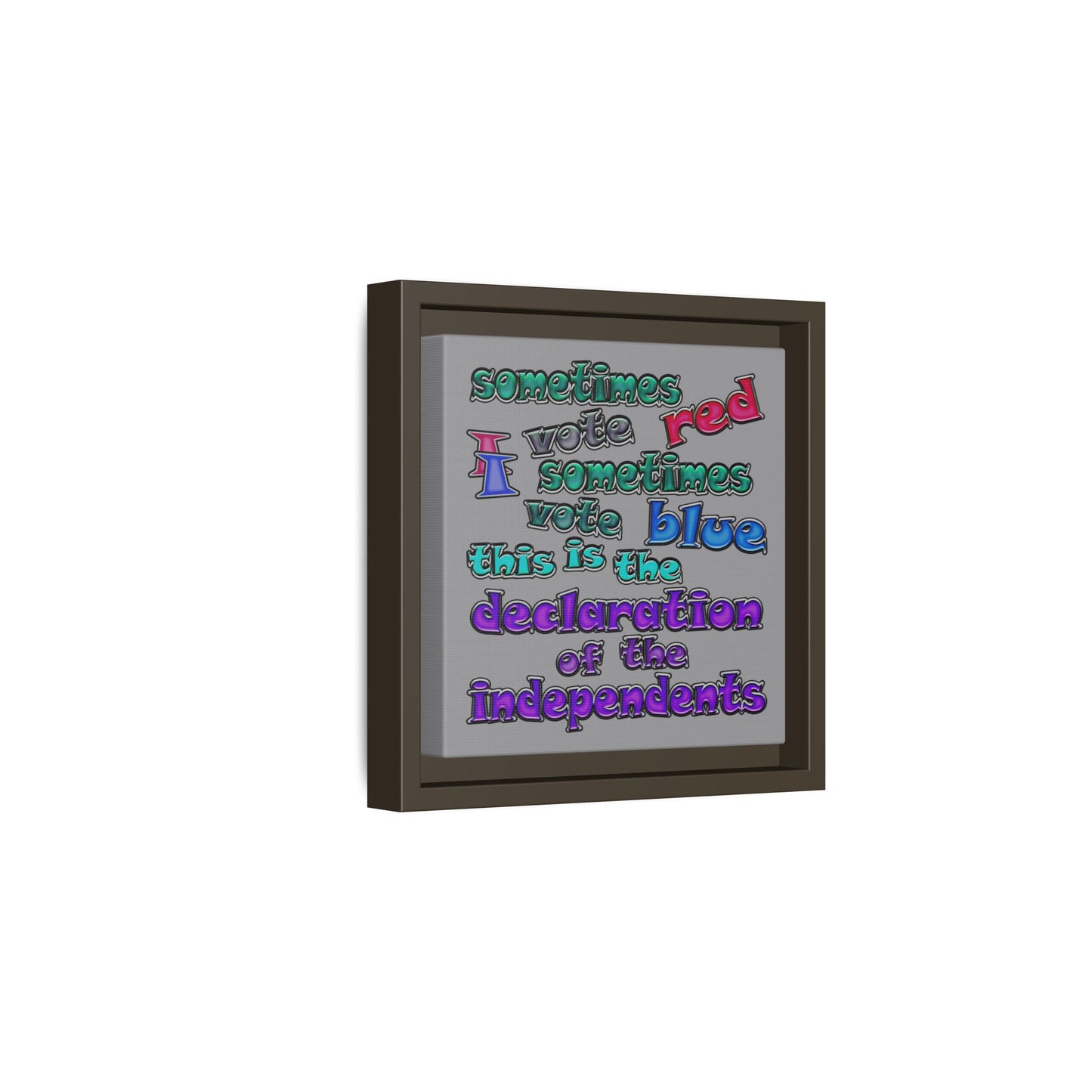 declaration of the independents - framed canvas art (grey)