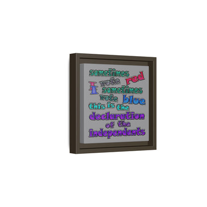 declaration of the independents - framed canvas art (grey)