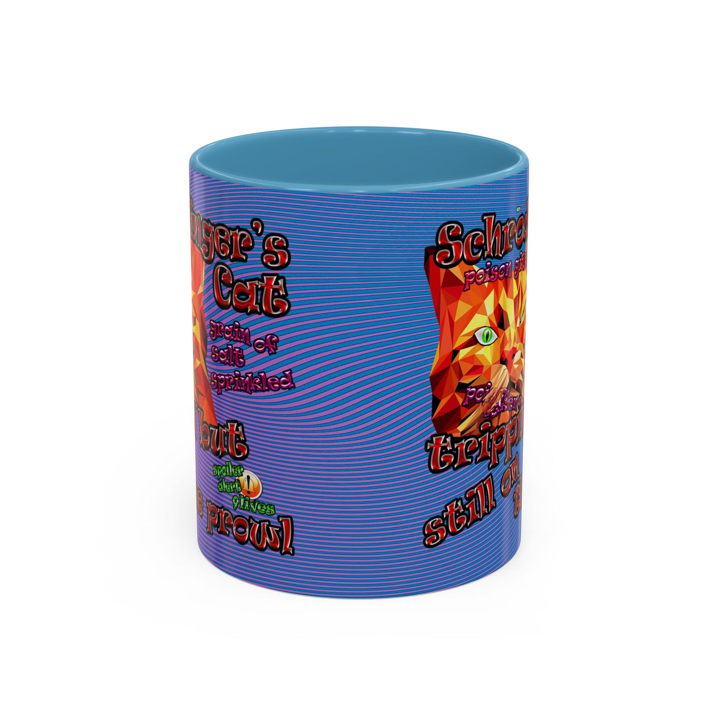 schrodinger's cat - Accent Mug (light blue-purple wave)