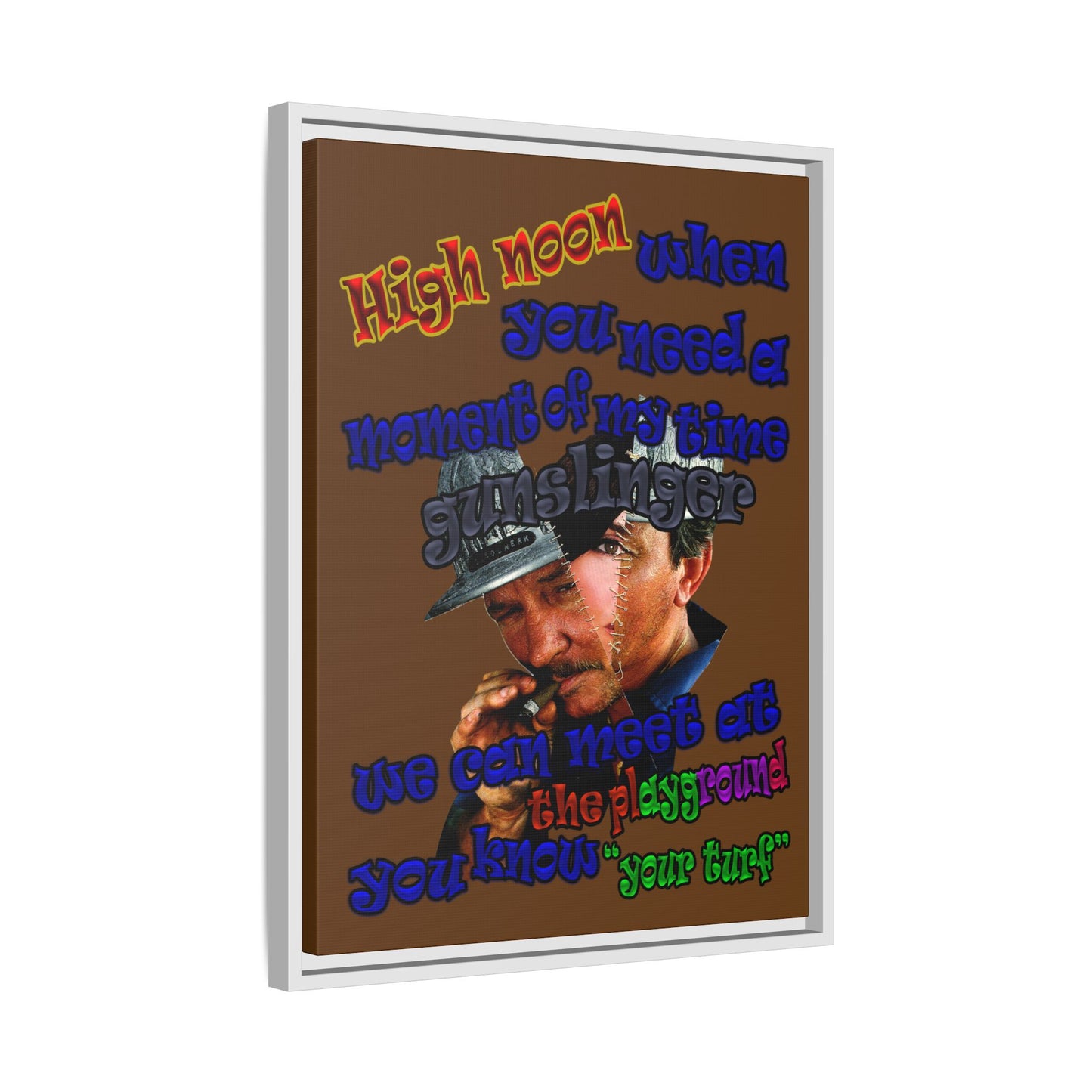 high noon - framed canvas art (brown)