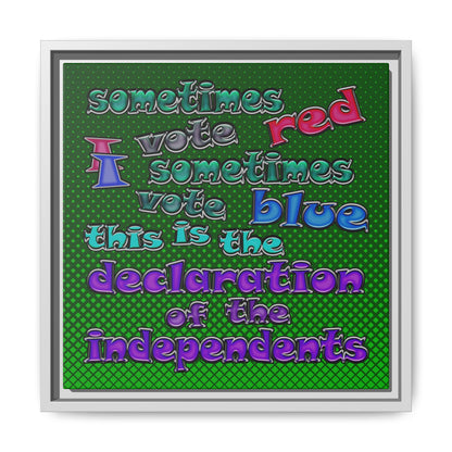 declaration of the independents - framed canvas art (logo green)