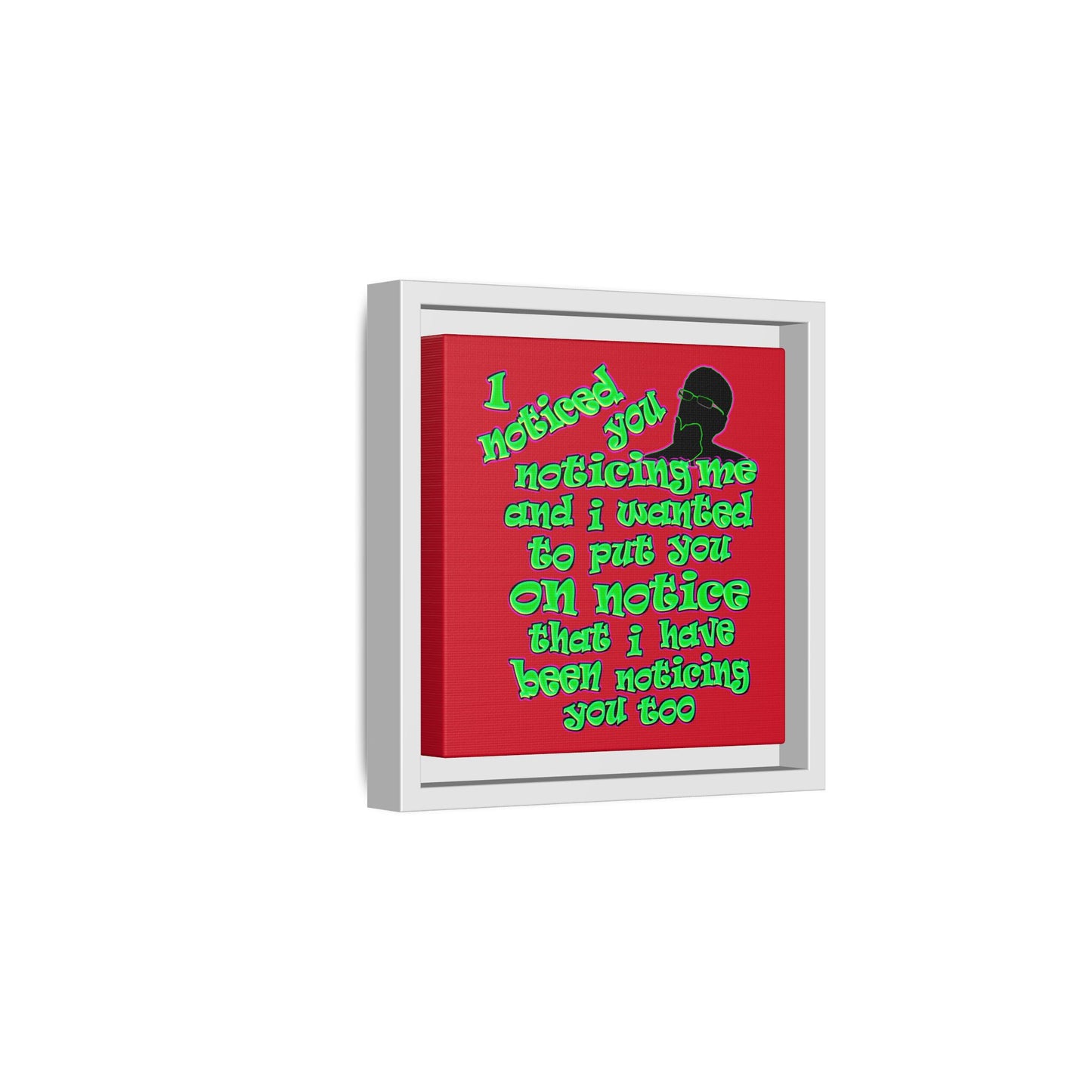 noticed you noticing - framed canvas art (dark red)