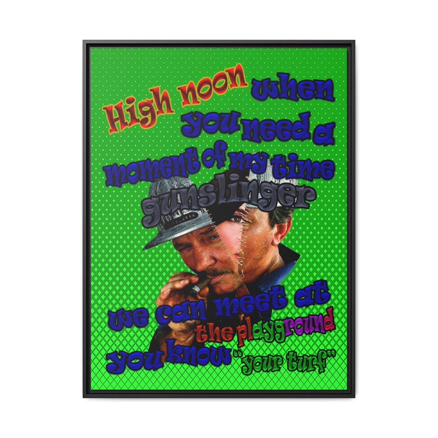 high noon - framed canvas art (logo green)