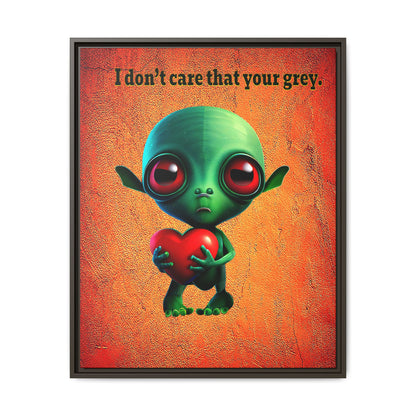 I don't care that your grey - framed canvas art (burnt orange)