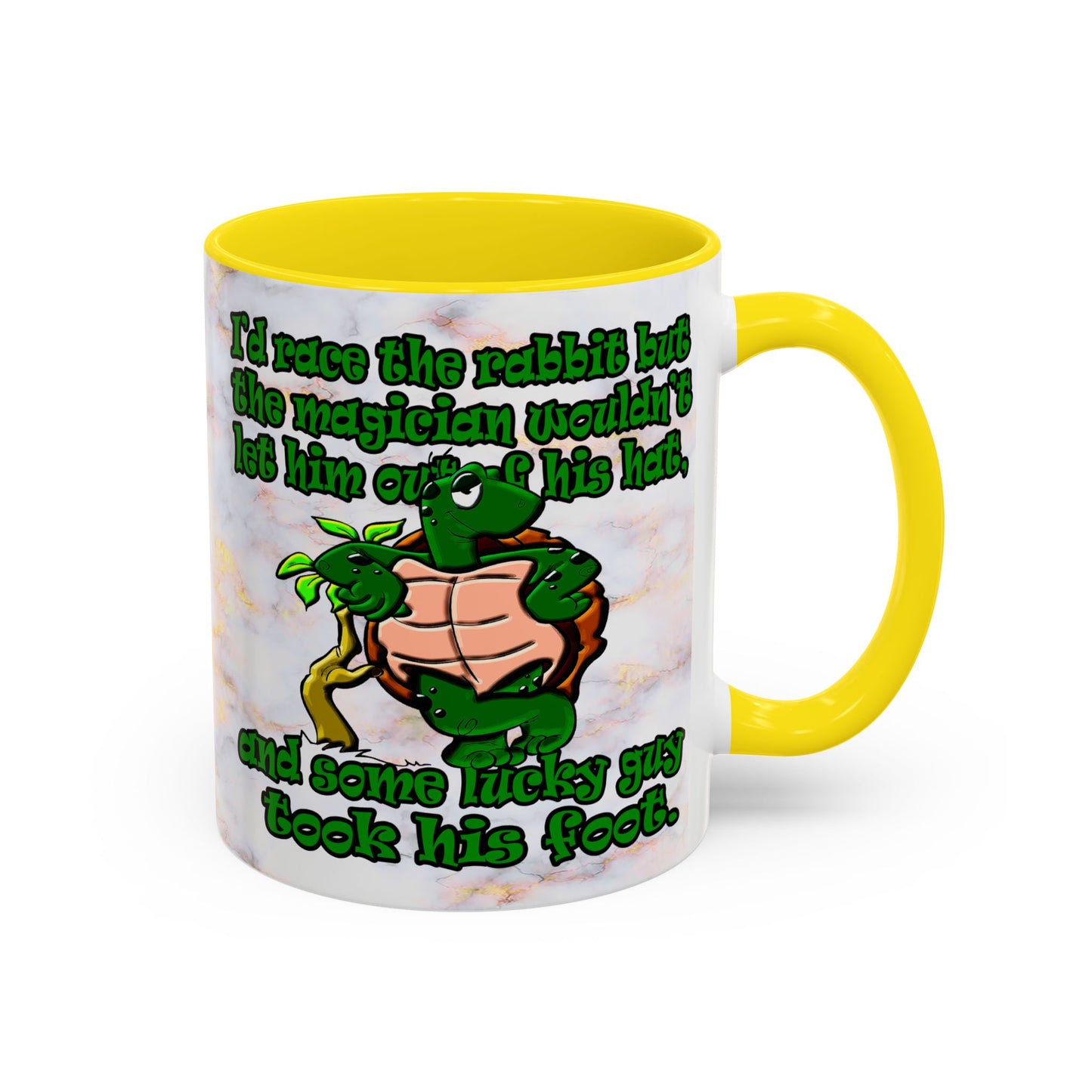 turtle race - Accent Mug (white marble)