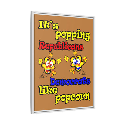 popping like popcorn - framed canvas art (light brown)