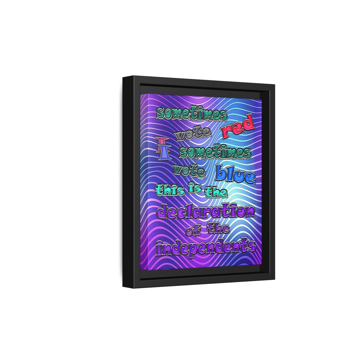 declaration of the independents - framed canvas art (purple wave)