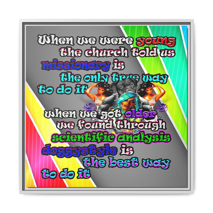 doggystyle - framed canvas art (rainbow split)