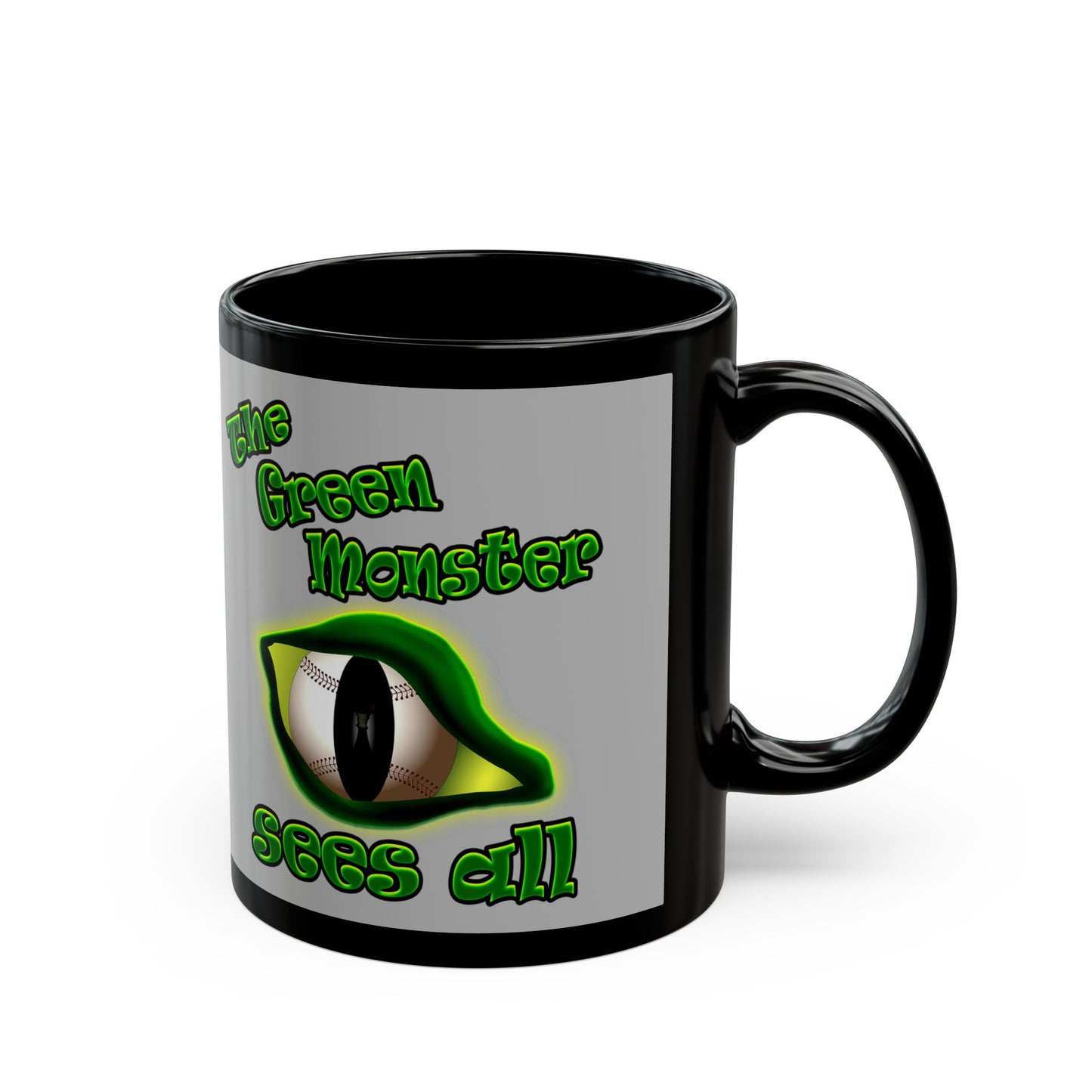 green monster - Black Mug (light grey)