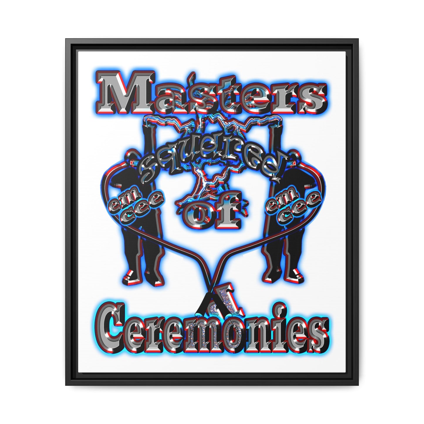em cee squared - framed canvas art (white)
