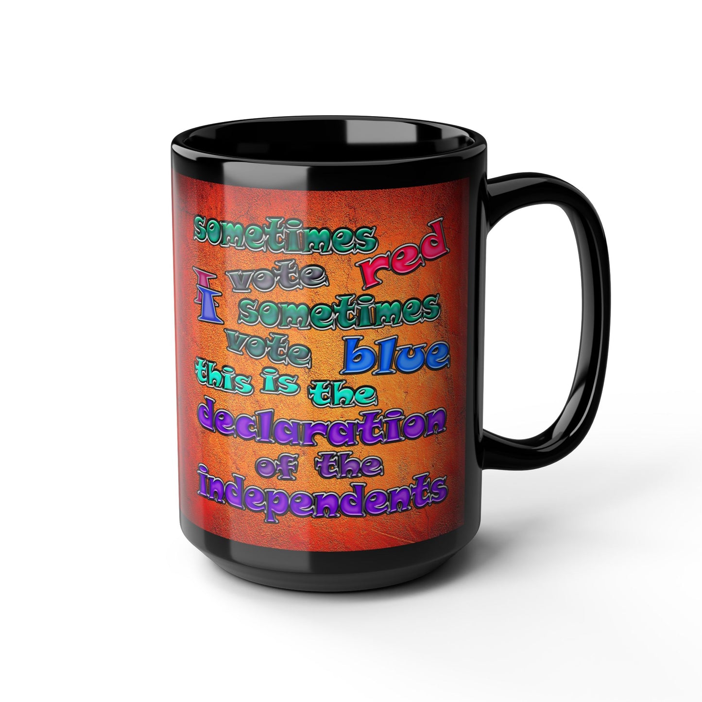 declaration of the independents - Black Mug (burnt orange)