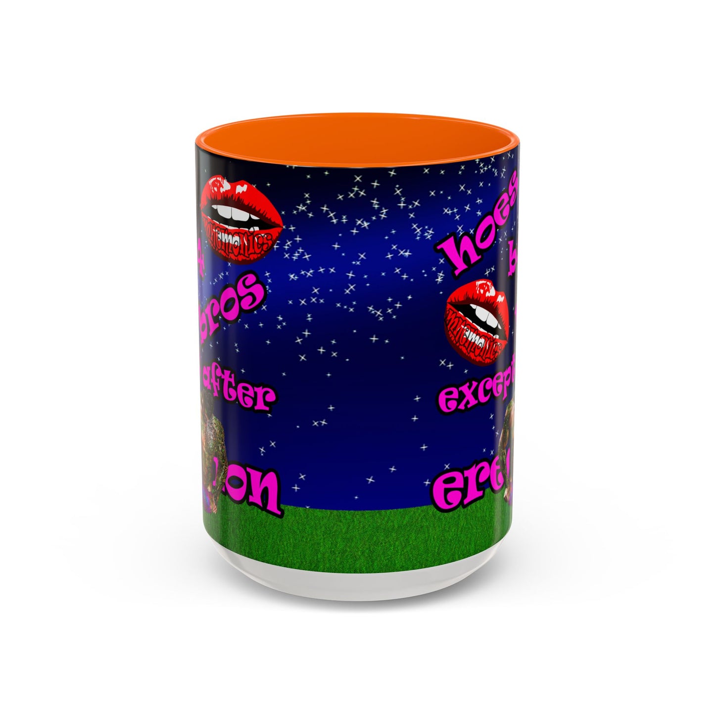hoes b4 bros - Accent Mug ('snoops' background)