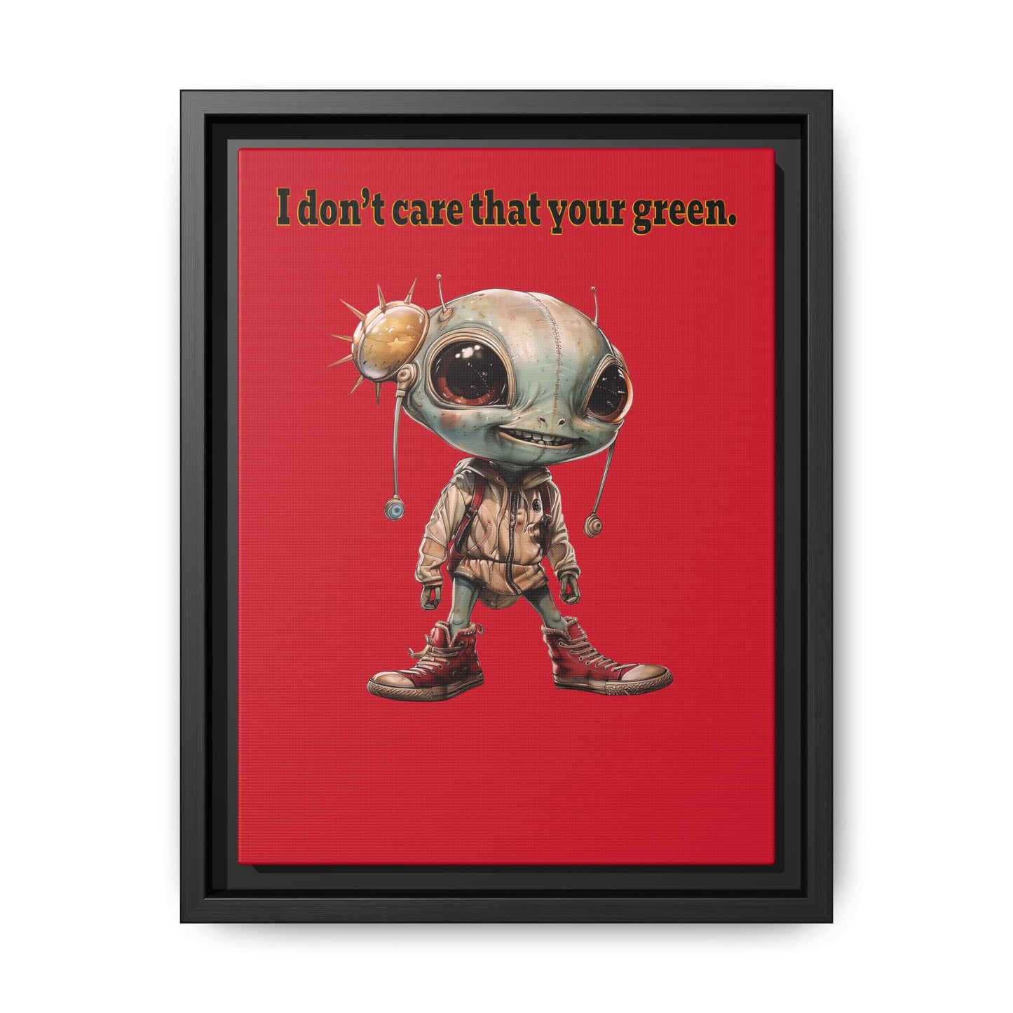 I don't care that your green - framed canvas art (dark red)