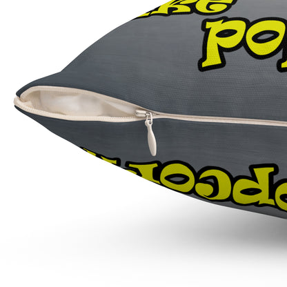 popping like popcorn - Spun Polyester Square Pillow - (grey-light grey)