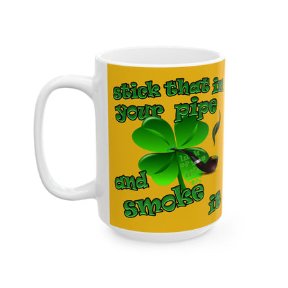 celtics logo - White Mug (yellow)