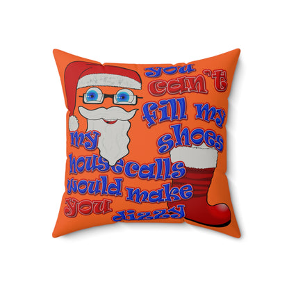 santa's shoes - Faux Suede Square Pillow - (orange)