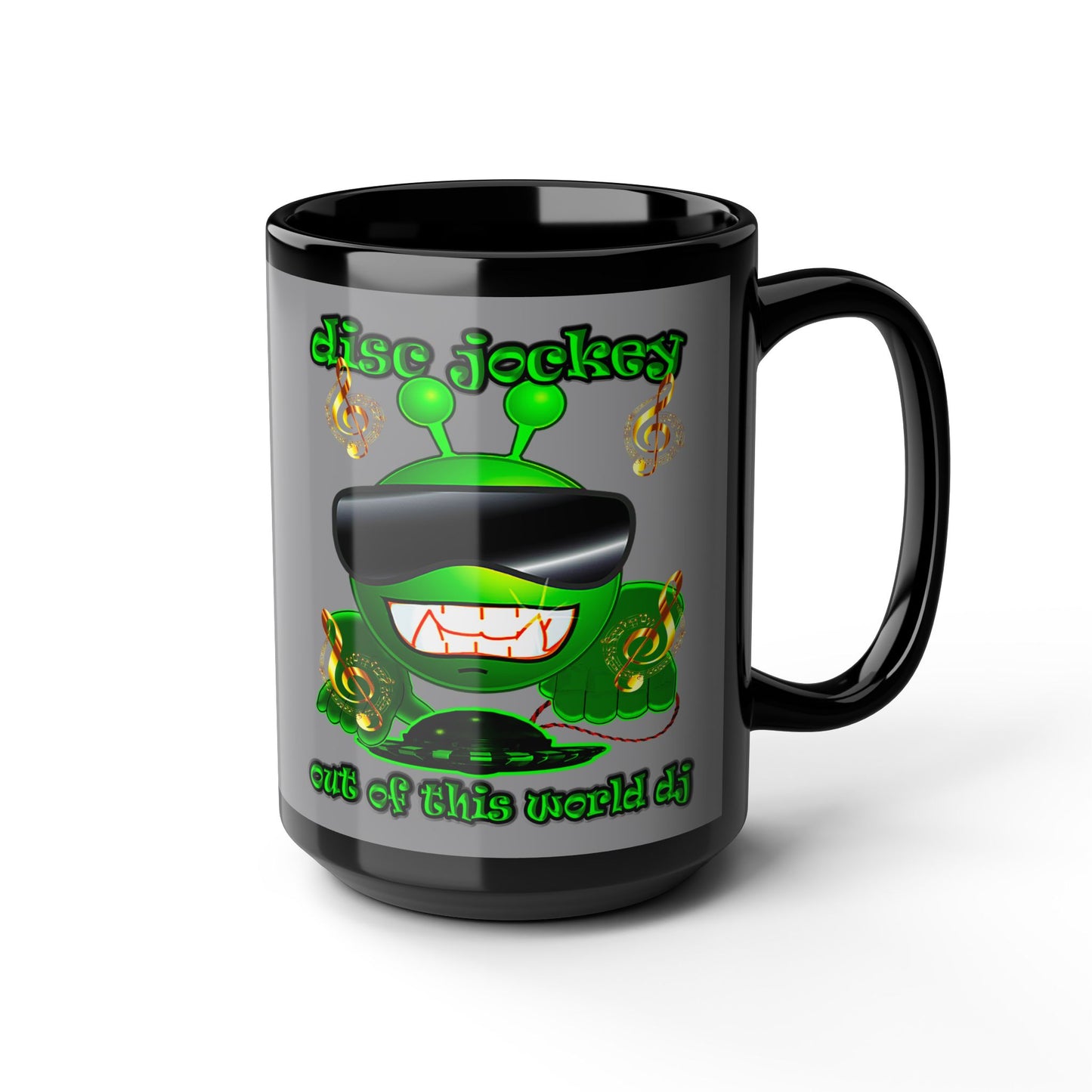 disc jockey - Black Mug (grey)