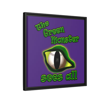 green monster - framed canvas art (purple)