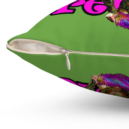 hoes b4 bros - Spun Polyester Square Pillow - (green)