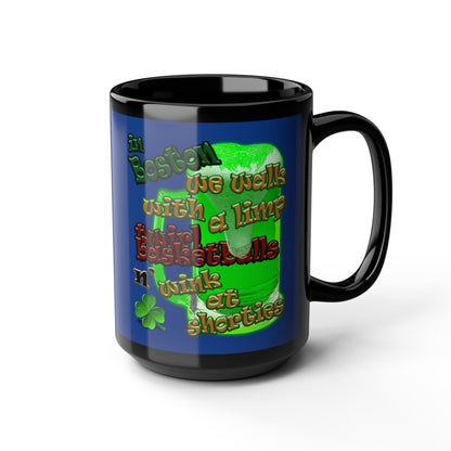 celtics logo - Black Mug (dark blue)