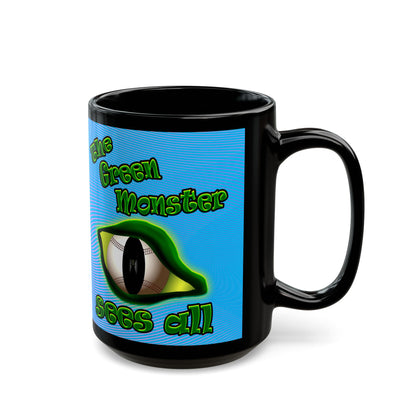 green monster - Black Mug (light blue-purple wave)
