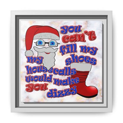 santa's shoes - framed canvas art (white marble)