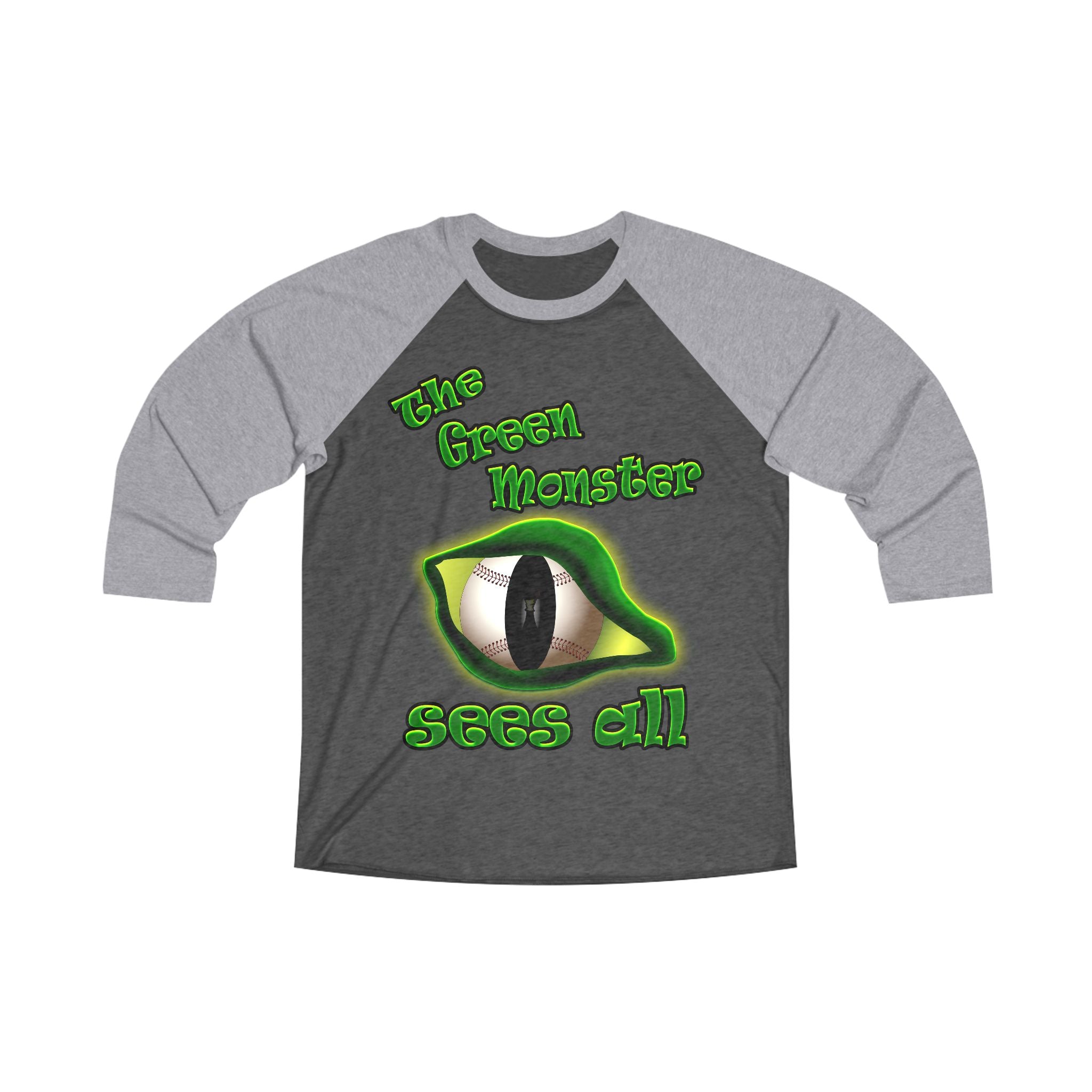 green monster - Unisex Tri-Blend 3\4 Raglan Tee