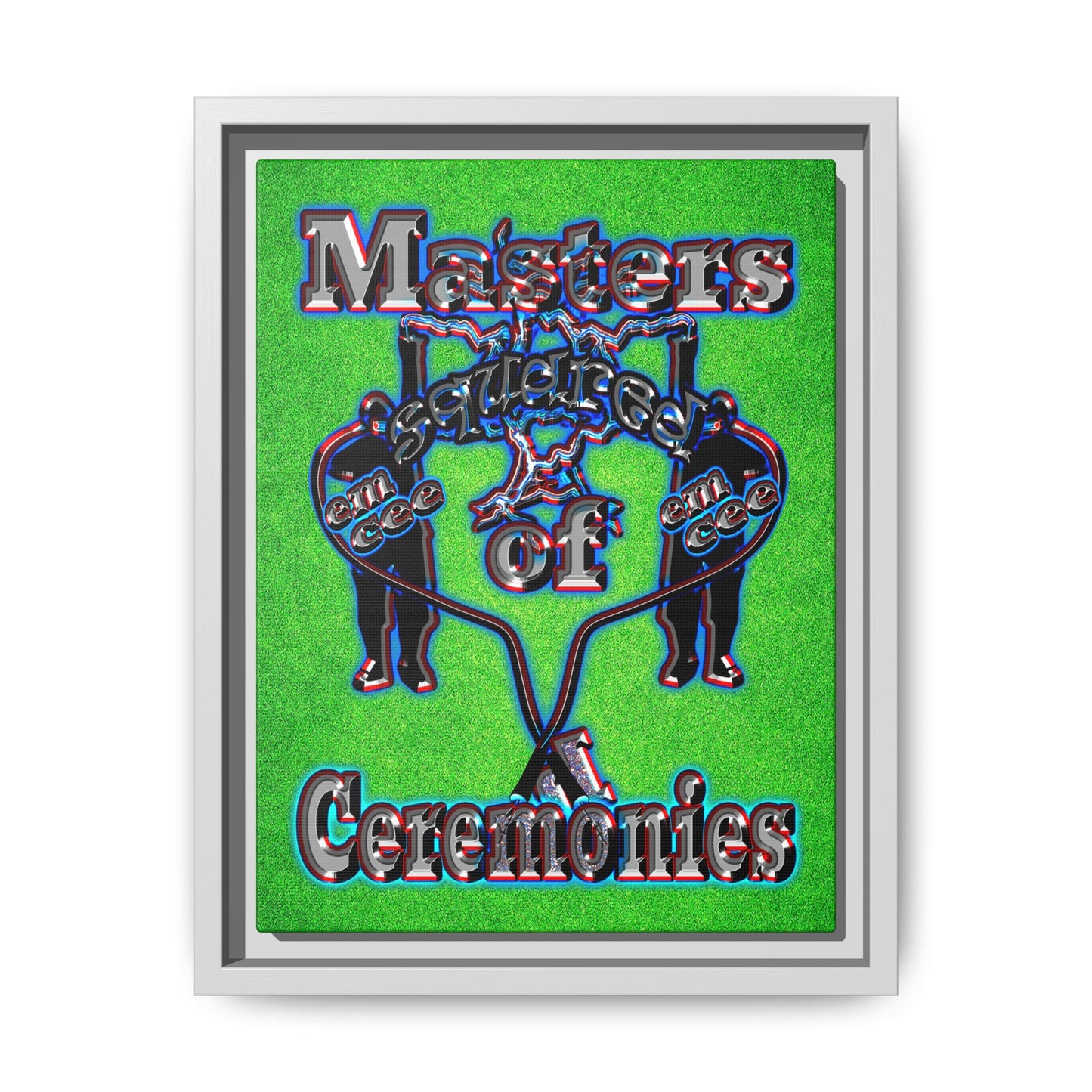 em cee squared - framed canvas art (green turf)