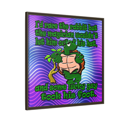 turtle race - framed canvas art (purple wave)