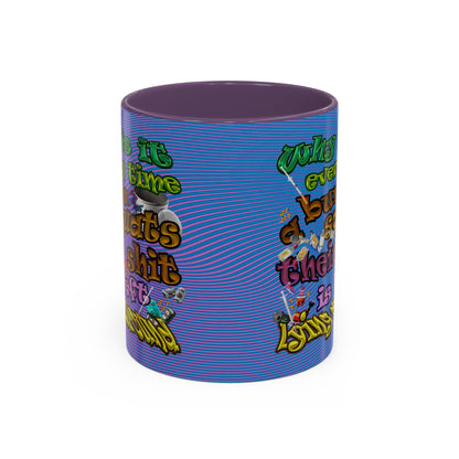 the bum's shit - Accent Mug (light blue-purple wave)