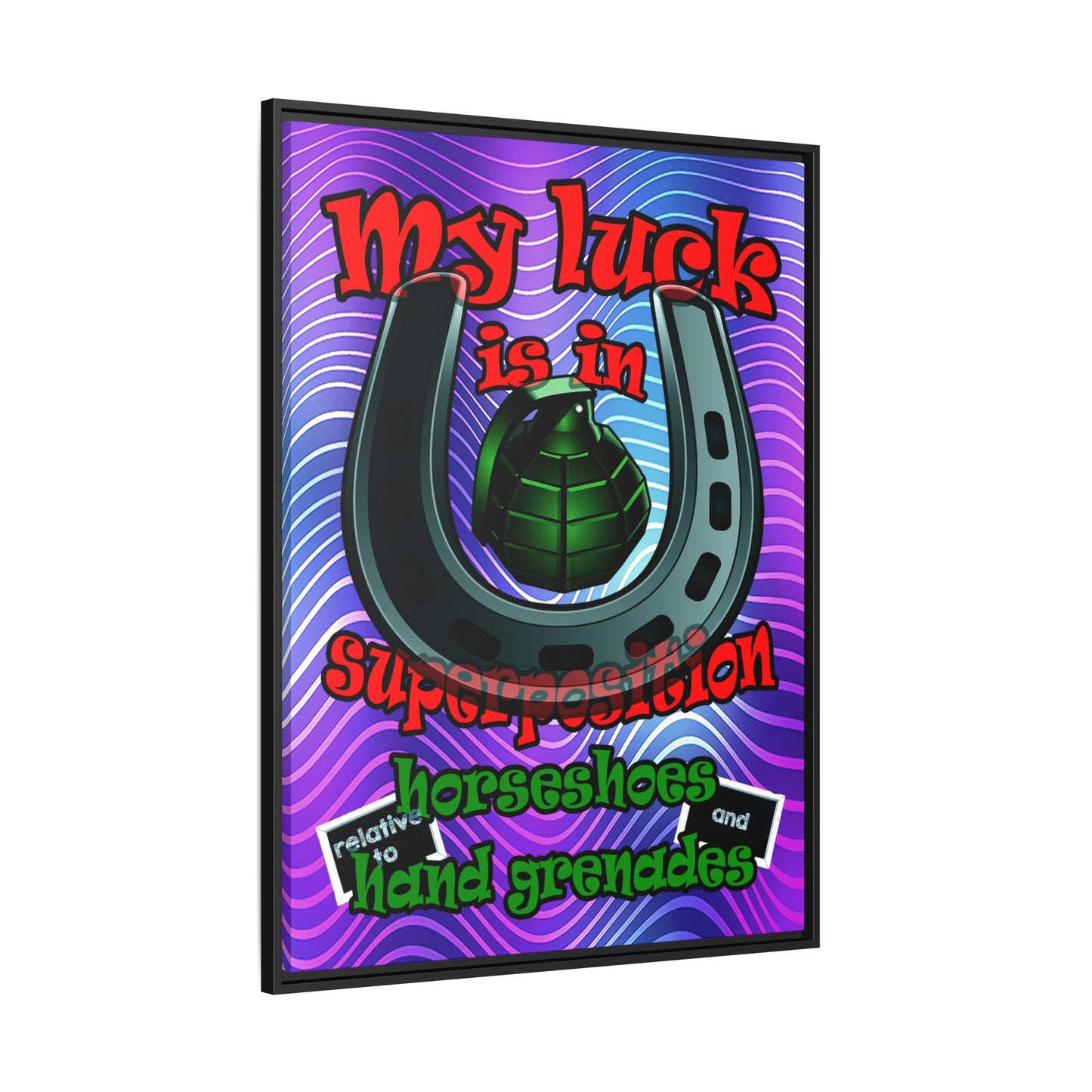 my luck - framed canvas art (purple wave)