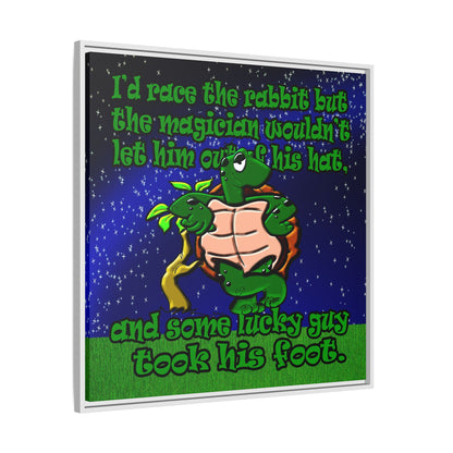 turtle race - framed canvas art ('snoops' background)