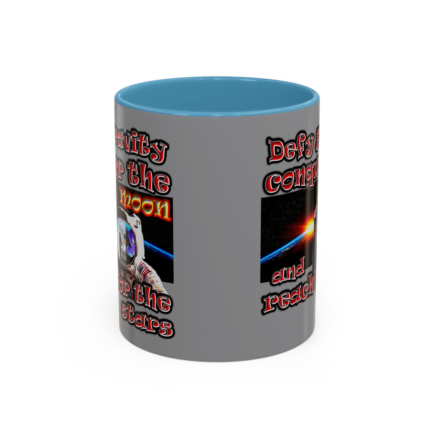 defy conquer reach - Accent Mug (grey)