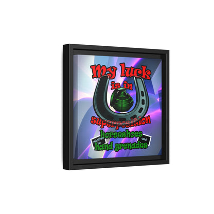 my luck - framed canvas art (grey-pink wave)