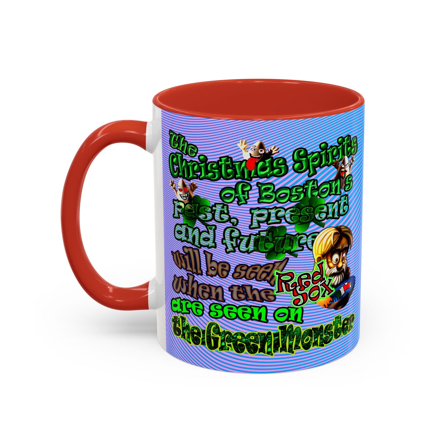 christmas spirits of boston - Accent Mug (light blue-purple wave)