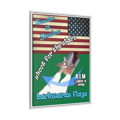 shoot for the stars - framed canvas art (dark green)