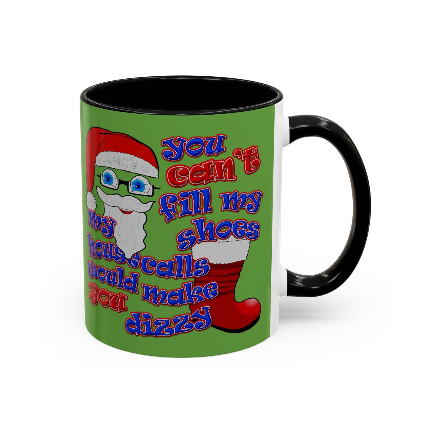 santa's shoes - Accent Mug (green)