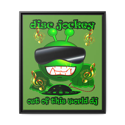 disc jockey - framed canvas art (green)