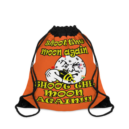 shoot the moon again - Drawstring Bag (orange)